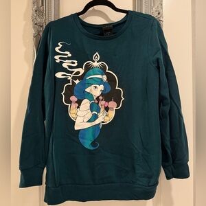 Torrid Plus Size 1 Disney Green Aladdin Princess Jasmine Sweater